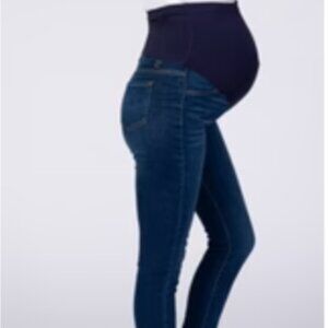 Pink Blush Navy Blue Skinny Maternity Jeans Size 28